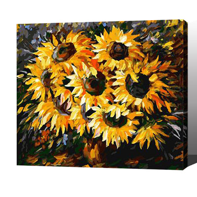 MADE4U [ Impressionism Series ] [ 20" ] [ Wood Framed ] Paint By Numbers Kit with Brushes and Paints ( Sunflower HHGZGX6783 ) NEW