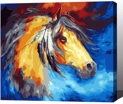 MADE4U [ Animal Series ] [ 20" ] [ Wood Framed ] Paint By Numbers Kit with Brushes and Paints ( Horse HHGZGX21943 ) NEW