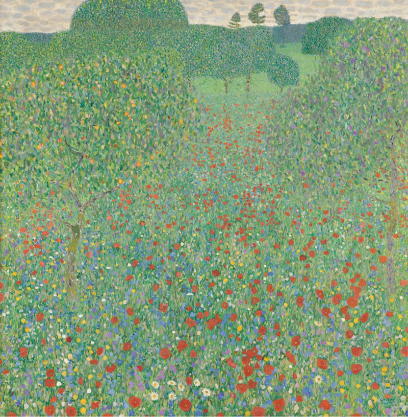 [ Gustav Klimt ][ Poppy Field ] Museum Class Art Reproduction Painting [ CRUSE 3.82 Giga Resolution Original Piece Scanned and Painted] [ Aluminum Alloy Hand Framed ]