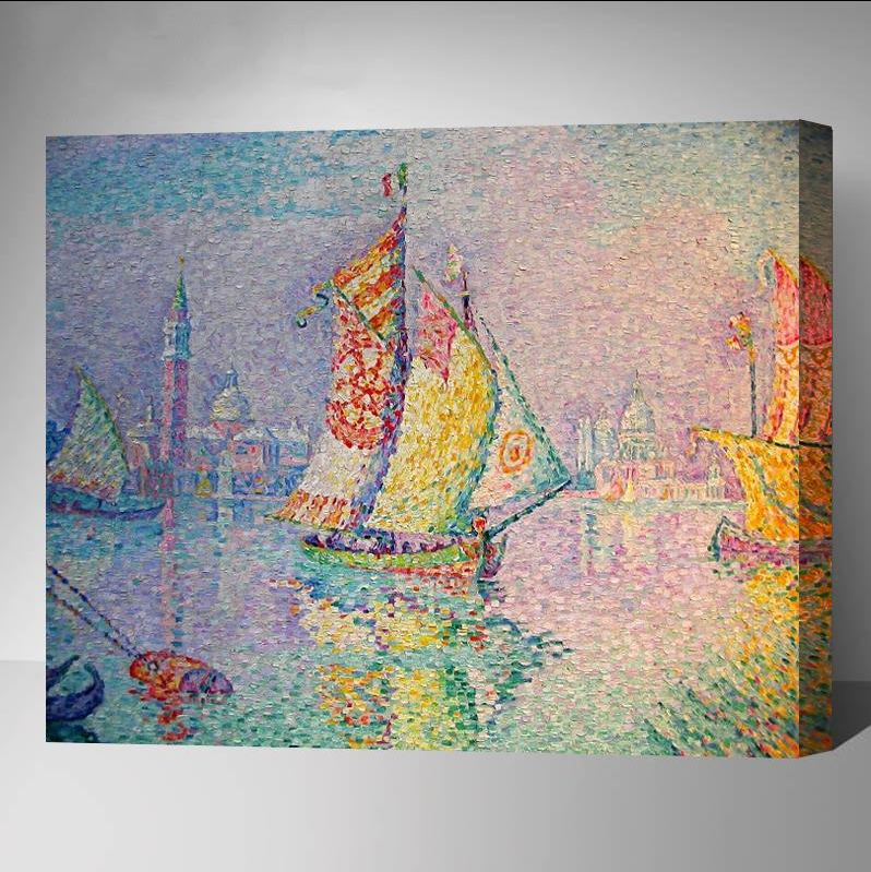 MADE4U [Paul Signac Series 3 ] [ 20" ] [ Thicker (1") ] [ Wood Framed ] Paint By Numbers Kit with Brushes and Paints