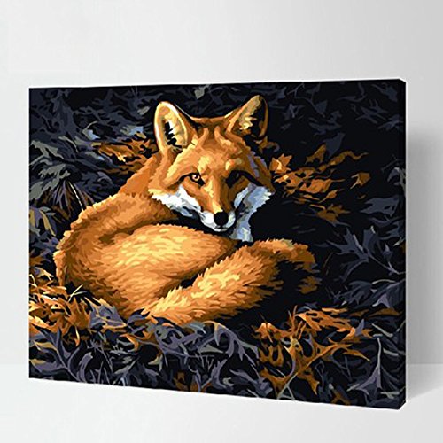 Made4u [ 20" [ Animals Series 1 ] [ Wood Framed ] Paint By Numbers Kit with Brushes and Paints ( Fox HHGZG157 )