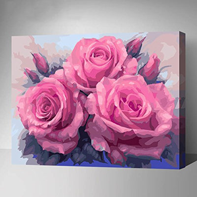 Made4u [ 20"  [ Thicker ( 1" )] [ Wood Framed ] Paint By Numbers Kit for Adult ( Flowers GX7903 )