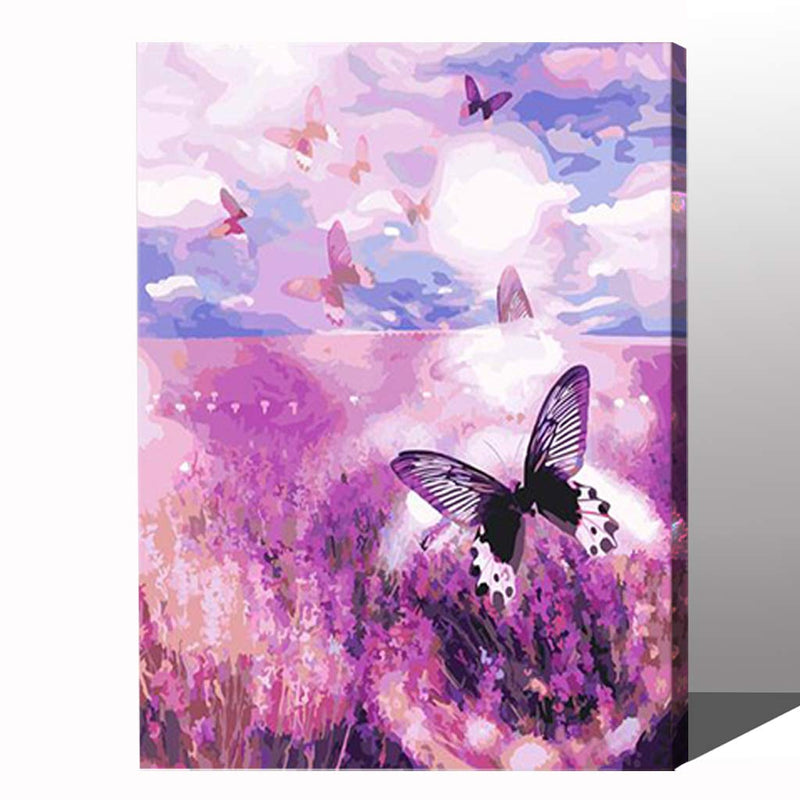 Made4u [ 20"  [ Wood Framed ] Paint By Numbers Kit for Adult ( Butterflies HHGZG393 )