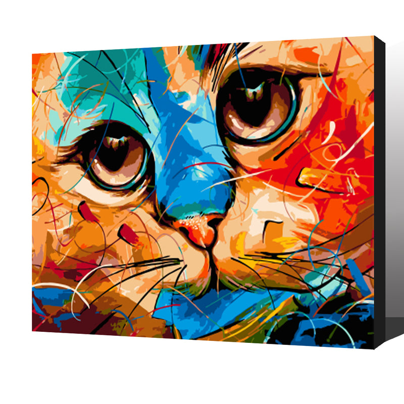 MADE4U [ Animal Series ] [ 20" ] [ Wood Framed ] Paint By Numbers Kit with Brushes and Paints ( Cat HHGZGX3935 ) NEW