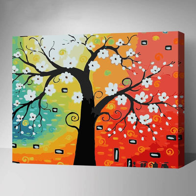 MADE4U [ Gradens Series ] [ 20" ] [ Thicker (1") ] [ Wood Framed ] Paint By Numbers Kit with Brushes and Paints (Lucky Tree, YWYZ8101)