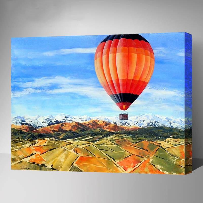 MADE4U [ Landscape Series ] [ 20" ] [ Thicker (1") ] [ Wood Framed ] Paint By Numbers Kit with Brushes and Paints ( Hot Air Balloon, YWYZ8365 )