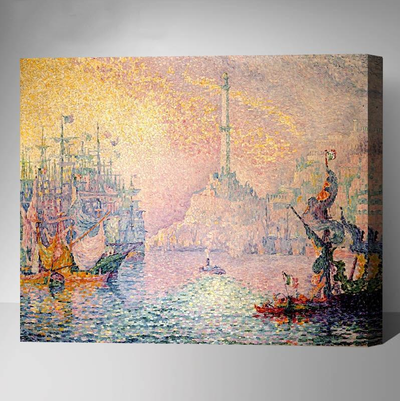 MADE4U [Paul Signac Series 3 ] [ 20" ] [ Thicker (1") ] [ Wood Framed ] Paint By Numbers Kit with Brushes and Paints