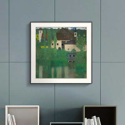 [ Gustav Klimt ][ Water Castle ] Museum Class Art Reproduction Painting [ CRUSE 3.82 Giga Resolution Original Piece Scanned and Painted] [ Aluminum Alloy Hand Framed ]