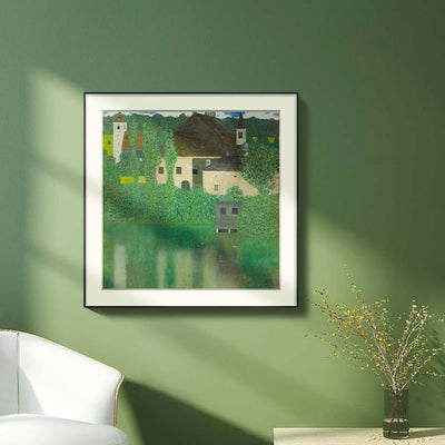 [ Gustav Klimt ][ Water Castle ] Museum Class Art Reproduction Painting [ CRUSE 3.82 Giga Resolution Original Piece Scanned and Painted] [ Aluminum Alloy Hand Framed ]