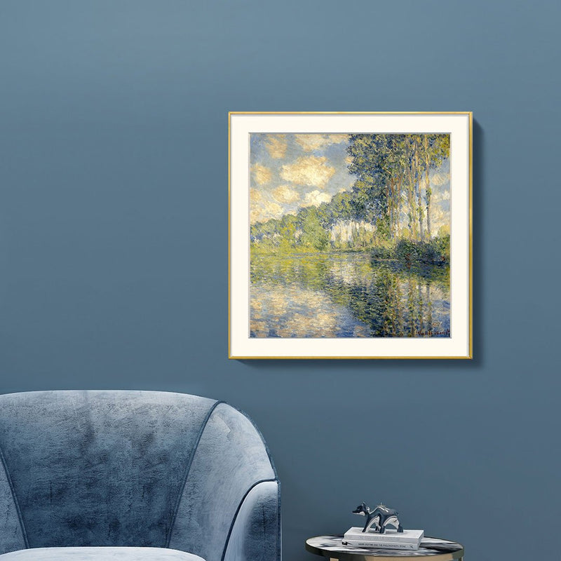 [ Claude Monet ][ Poplars on the Epte ] Museum Class Art Reproduction Painting [ CRUSE 3.82 Giga Resolution Original Piece Scanned and Painted] [ Aluminum Alloy Hand Framed ]