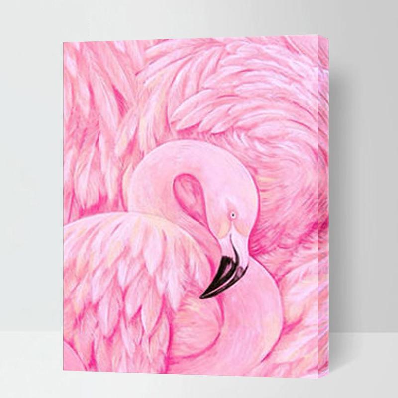 MADE4U [ Flamingos Series ] [ 20" ] [ Thicker (1") ] [ Wood Framed ] Paint By Numbers Kit with Brushes and Paints ( Flamingos DWHLNI6002 )