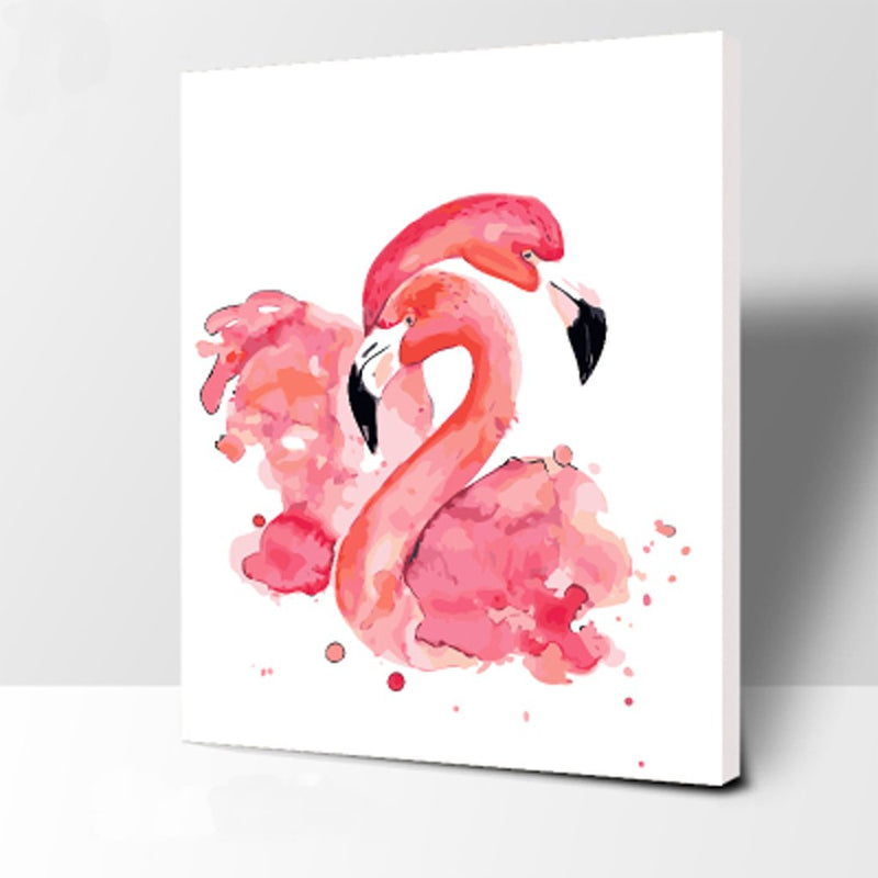 MADE4U [ Flamingos Series ] [ 20" ] [ Thicker (1") ] [ Wood Framed ] Paint By Numbers Kit with Brushes and Paints ( Flamingos DWHLNI6017 )