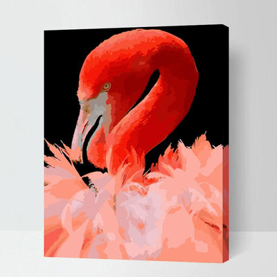 MADE4U [ Flamingos Series ] [ 20" ] [ Thicker (1") ] [ Wood Framed ] Paint By Numbers Kit with Brushes and Paints ( Flamingos DWHLNI6030 )