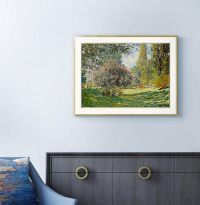 [ Claude Monet ][ The Parc Monceau ] Museum Class Art Reproduction Painting [ CRUSE 3.82 Giga Resolution Original Piece Scanned and Painted] [ Aluminum Alloy Hand Framed ]