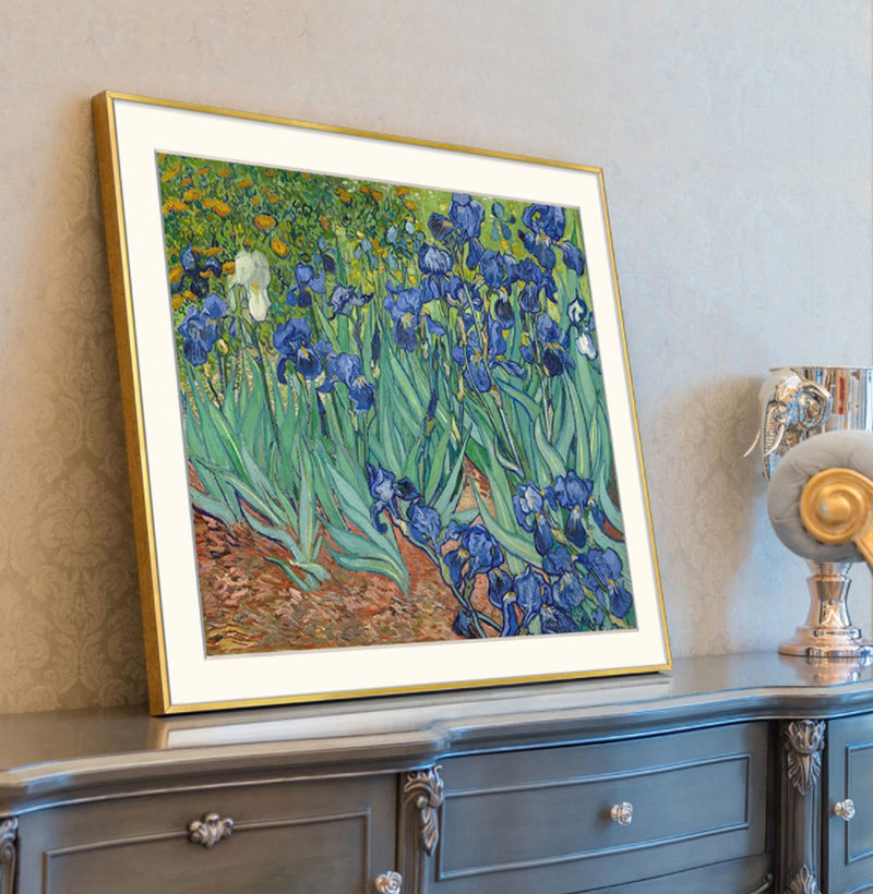 [ Van Gogh ][ Irises ] Museum Class Art Reproduction Painting [ CRUSE 3.82 Giga Resolution Original Piece Scanned and Painted] [ Aluminum Alloy Hand Framed ]