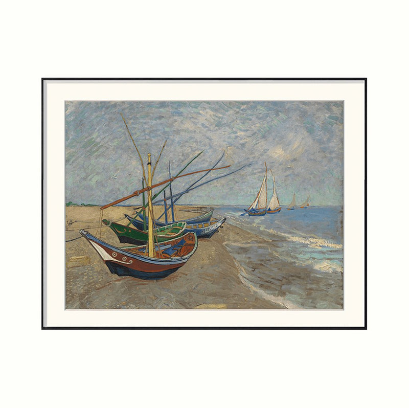 [ Van Gogh ][ Fishing Boats on the Beach at Saintes-Maries ] Museum Class Art Reproduction Painting [ CRUSE 3.82 Giga Resolution Original Piece Scanned and Painted] [ Aluminum Framed ]