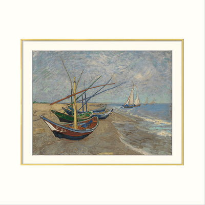 [ Van Gogh ][ Fishing Boats on the Beach at Saintes-Maries ] Museum Class Art Reproduction Painting [ CRUSE 3.82 Giga Resolution Original Piece Scanned and Painted] [ Aluminum Framed ]