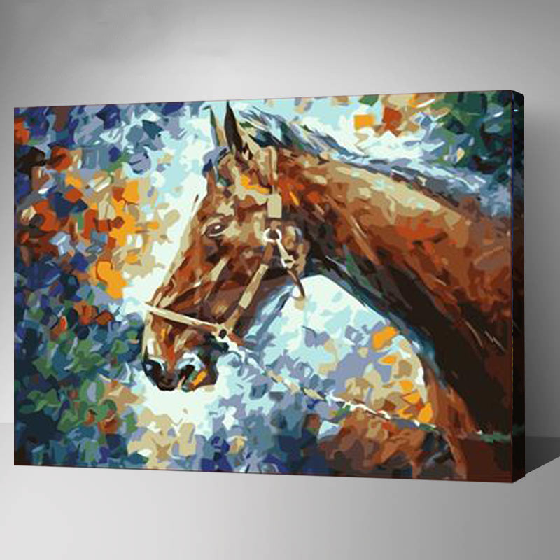 MADE4U [ Impressionism Series ] [ 20" ] [ Wood Framed ] Paint By Numbers Kit with Brushes and Paints ( Horse HHGZG007 )