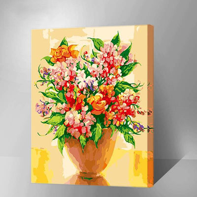 MADE4U [ Flowers and Vases Series ] [ 20" ] [ Wood Framed ] Paint By Numbers Kit with Brushes and Paints (Blooming G197)