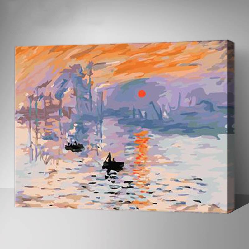 MADE4U [ Famous Art Collection ] [ 20" ] [ Wood Framed ] Paint By Numbers Kit with Brushes and Paints ( Sunrise HHGZG252 )