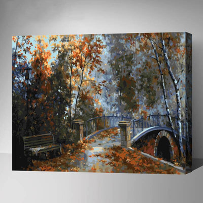 MADE4U [Landscape Series] [20"] [Thicker (1")] [Wood Framed] Paint By Numbers Kit with Brushes and Paints (Bridge GX7582)