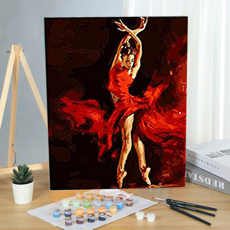 MADE4U [ Dance and Musical Series ] [ 20" ] [ Wood Framed ] Paint By Numbers Kit with Brushes and Paints (Dancer G286)