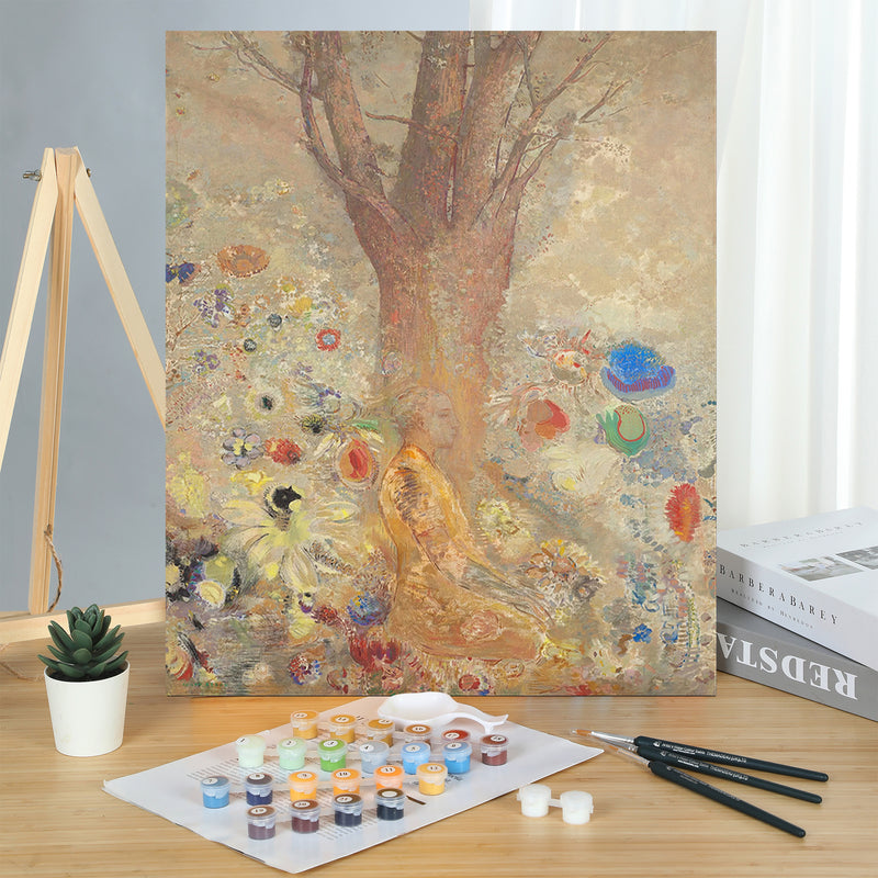 MADE4U [ Odilon Redon Series 1 ] [ 20" ] [ Thicker (1") ] [ Wood Framed ] Paint By Numbers Kit with Brushes and Paints