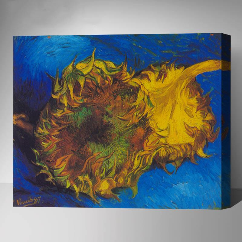 MADE4U [ Post-Impressionism Series ] [ 20" ] [ Thicker (1") ] [ Wood Framed ] Paint By Numbers Kit with Brushes and Paints ( Two Cut Sunflowers - Vincent van Gogh HYXPI4006 )