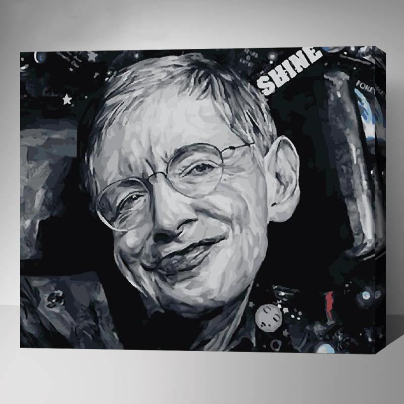 MADE4U [ Honoring Hawking Series ] [ 20" ] [ Thicker (1") ] [ Wood Framed ] Paint By Numbers Kit with Brushes and Paints ( Hawking RWHJI2002 )