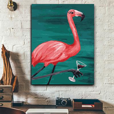 MADE4U [ Flamingo Series ] [ 20" ] [ Wood Framed ] Paint By Numbers Kit with Brushes and Paints ( Flamingo THSJ081 )
