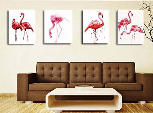 MADE4U [ Flamingo Series ] [ 20" ] [ Wood Framed ] Paint By Numbers Kit with Brushes and Paints ( Flamingo Great Saver Bundle of 4 ) XL36X4