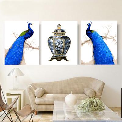 MADE4U [ Peacock Series ] [ 20" ] [ Wood Framed ] Paint By Numbers Kit with Brushes and Paints ( Peacock Great Saver Bundle of 3 ) XL39X3