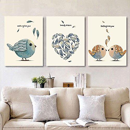 MADE4U [ Bird series ] [ 20" ] [ Thicker (1") ] [ Wood Framed ] Paint By Numbers Kit with Brushes and Paints ( Great Saver Bundle of 3 ) XL50X3