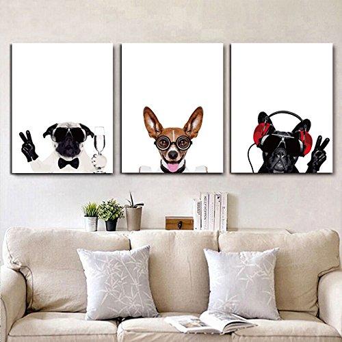 MADE4U [ Pet series ] [ 20" ] [ Thicker (1") ] [ Wood Framed ] Paint By Numbers Kit with Brushes and Paints ( Great Saver Bundle of 3 ) XL51X3