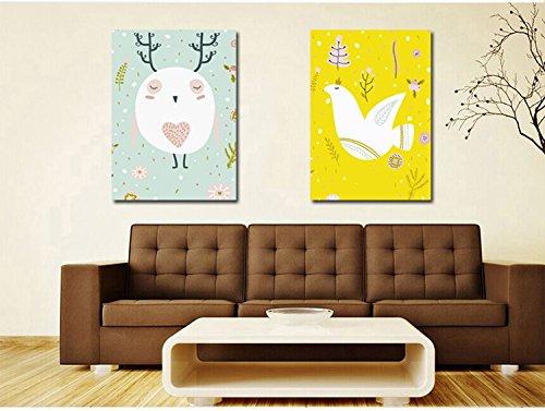 MADE4U [ Birdie series ] [ 20" ] [ Thicker (1") ] [ Wood Framed ] Paint By Numbers Kit with Brushes and Paints ( Great Saver Bundle of 2 ) XL54X2