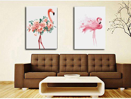 MADE4U [ Flamingo Series ] [ 20" ] [ Wood Framed ] Paint By Numbers Kit with Brushes and Paints ( Great Saver Bundle of 2 ) XL56X2