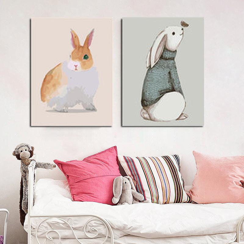 MADE4U [ Rabbit ] [ 20" ] [ Thicker (1") ] [ Wood Framed ] Paint By Numbers Kit with Brushes and Paints ( Rabbit Great Saver Bundle of 2 XL86X201 )