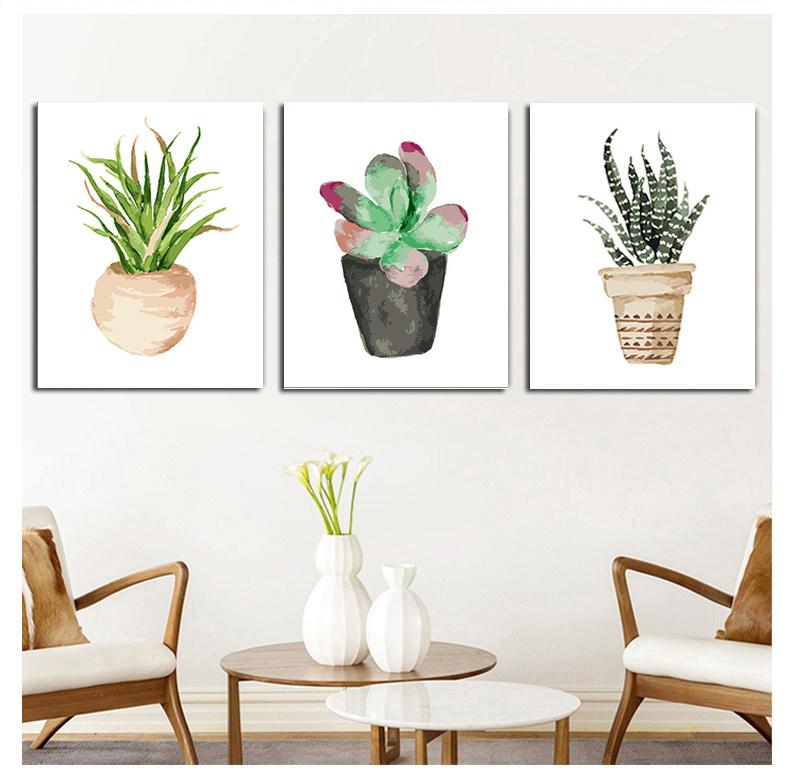 MADE4U [ Succulent Plants ] [ 20" ] [ Thicker (1") ] [ Wood Framed ] Paint By Numbers Kit with Brushes and Paints ( Succulent Plants Great Saver Bundle of 3 XL91X303 )
