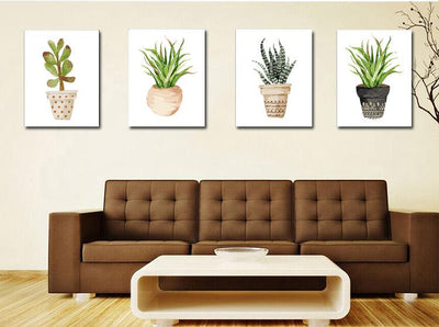 MADE4U [ Succulent Plants ] [ 20" ] [ Thicker (1") ] [ Wood Framed ] Paint By Numbers Kit with Brushes and Paints ( Succulent Plants Great Saver Bundle of 4 XL91X402 )