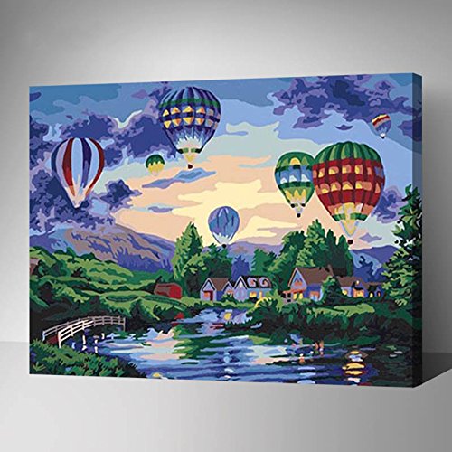 MADE4U [ 20" ] [ Wood Framed ] Paint By Numbers Kit with Brushes and Paints (Balloons G233)