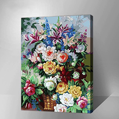 Made4u [ 20"  [ Wood Framed ] Paint By Numbers Kit for Adult ( Flowers G319 )