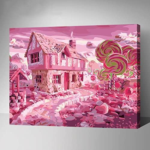 Made4u [ 20" ] [ Wood Framed ] Paint By Numbers Kit for Adult (Candy House G417)