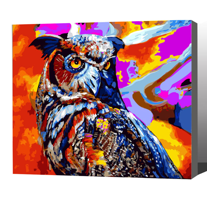 MADE4U [ Animal Series ] [ 20" ] [ Wood Framed ] Paint By Numbers Kit with Brushes and Paints ( Owl HHGZGX22393 ) NEW